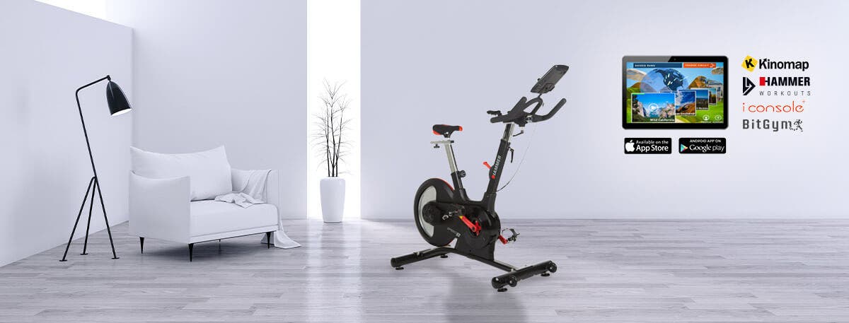 HAMMER Speed Racer S high-speed indoor cycle with LCD display and Bluetooth 